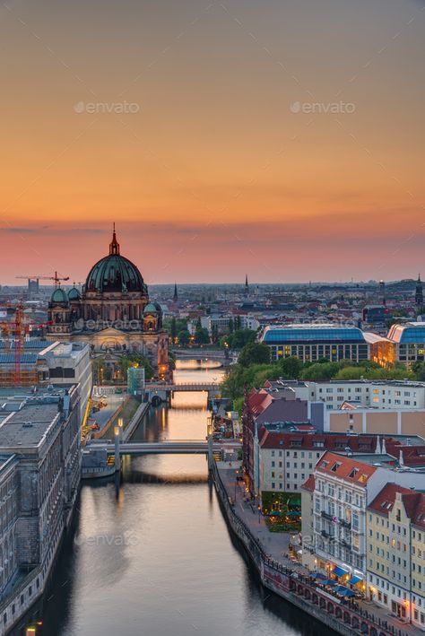 The Spree river in Berlin at sunset by elxeneize. The Spree river in Berlin with the cathedral at sunset#Berlin, #river, #Spree, #cathedral Berlin Germany Aesthetic, Berlin Vibes, Germany Aesthetic, Berlin Aesthetic, Berlin Travel, Germany Berlin, Berlin City, The Cathedral, Medieval Town