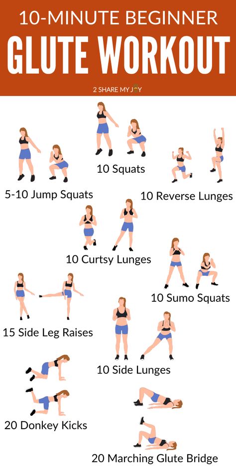 10 MINUTE GLUTE WORKOUT for beginners. Easy and quick booty workout to tone and lift your butt. via @2sharemyjoy Home Workout Legs Glutes, Ab And Glutes Workout, Workout Schedule For Women At Home No Equipment, At Home Workouts To Build Glutes, Short Glute Workout, No Equipment Workout Glutes, At Home Ab And Glute Workout, Quick Lower Body Workout At Home, Workout Legs And Glutes Home