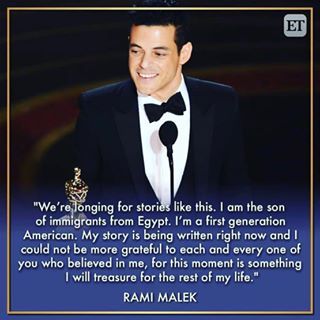 We couldn’t be more excited to see an #Egyptian win the Oscar! Thank you for honoring your parents and Egyptian roots. Congratulations #RamiMalek - so well deserved!!! We’ll be making #koshary in your honor tonight for dinner 💕 #middleeast #egypt #immigrant #oscars #egyptianfood #foodoftheday #quoteoftheday Oscar Speech, Award Speech, Night At The Museum, Business Awards, Motivational Speech, Rami Malek, Mr Robot, Acceptance Speech, Motivational Speeches