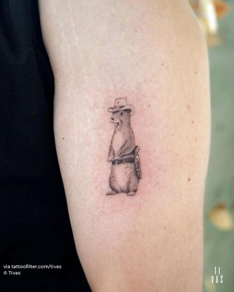 Prairie Dog Tattoo, Prairie Tattoo Ideas, Prairie Tattoo, International Tattoo, Running Tattoo, Patchwork Sleeve, Cute Little Tattoos, Sleeve Ideas, Prairie Dog