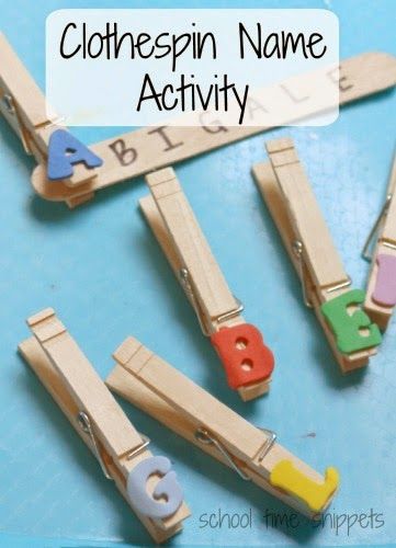 Clothespin Name Activity for preschoolers; letter and name recognition and fine motor skills, too. Name Activity, Preschool Names, Activity For Preschoolers, Name Recognition, Preschool Fine Motor, Name Activities, Preschool Literacy, Motor Skills Activities, Letter Activities