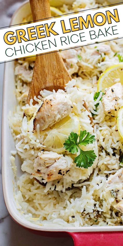 Lemon Chicken Rice, Chicken Rice Bake, Yogurt Chicken, Chicken Rice Recipes, Creamy Lemon Chicken, Chicken Rice Casserole, Greek Lemon Chicken, Savoury Recipes, Easy Weeknight Dinner