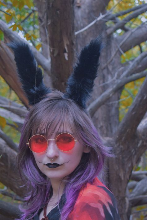 On insta @/ gina.n.smith Mothman Halloween 2022 Mothman Makeup Halloween, Mothman Makeup, Mothman Cosplay, Mothman Costume, Cosplay Inspo, 2024 Halloween, Costume Inspo, Dress Up Day, Halloween 2022