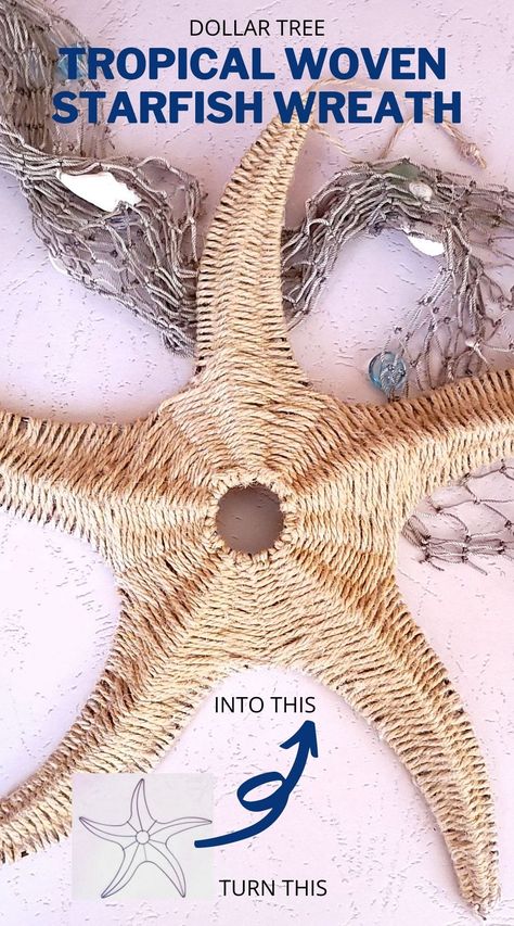 Starfish Wreath Form, Crafts Ideas For Adults, Starfish Wreath, Themed Wreaths, Craft For Adults, Twine Diy, Farmhouse Style Wreath, Door Crafts, Easy Diy Decor