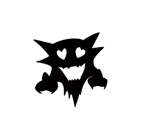 Ghastly Haunter Gengar Tattoo, Pokemon Symbols, Haunter Tattoo, Gengar Tattoo, Hunter Pokemon, Haunter Pokemon, Pokemon Black And White, Cool Stencils, Cool Symbols