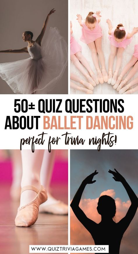 Are you looking for the ultimate Ballet Quiz? You've come to the right place! In this quiz about ballet, you will find 5 rounds of questions and answers about ballet, famous ballerinas and more. Ballet 101, Ballet Games, Famous Ballerinas, Ballet Terms, Famous Ballets, Dancer Problems, Dance Memes, Carnival Of The Animals, Ballet Moves