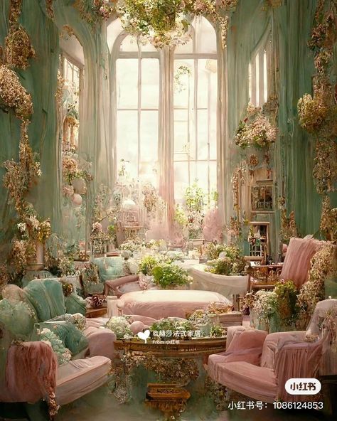 Pink Victorian Aesthetic, Fairytale Room, Fantasy Rooms, Home Decor Ideas Kitchen, Castle Aesthetic, Green Fairy, Home Decor Painting, Home Decor Wallpaper, Decor Ideas Kitchen