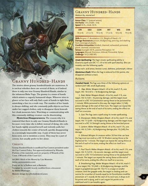 Dnd Hag Monster, Hag Dnd 5e, Hag 5e, Hag Dnd, Dnd Enemies, Dnd Monster, Dungeons And Dragons Races, Dnd Stats, Dnd Stories