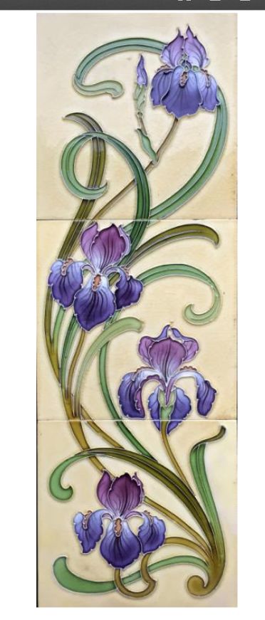 Art Nouveau Foxglove, Art Nouveau Violet Flower, Art Nouveau Iris Flower, Art Nouveau Iris Tattoo, Art Deco Iris, Art Nouveau Daffodil, Abstract Iris Painting, Art Nouveau Plants, Iris Art Nouveau