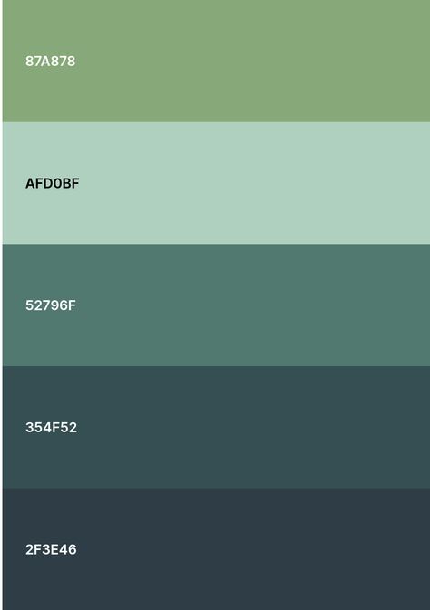 Calm and sophisticated green palette Green Palette Pastel, Sea Green Colour Palette, Calm Color Pallete, Green Color Palette Hex Codes, Calm Colour Palette, Green Palette Colour Schemes, Google Calendar Color Palette, Green Pallet Color, Google Calendar Color Scheme