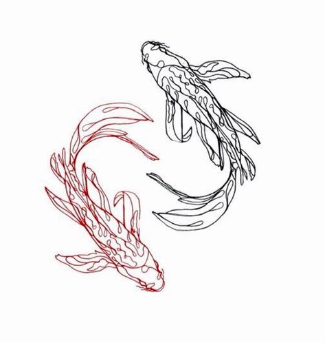 Line Work Koi Fish Tattoo, Coy Tattoo, Koi Fish Line Art, Japanese Tattoo Koi, Koi Fish Drawing Tattoo, Japanese Fish Tattoo, Koi Fish Tattoo Design, Fish Tattoo Design, Ink Tattoo Design