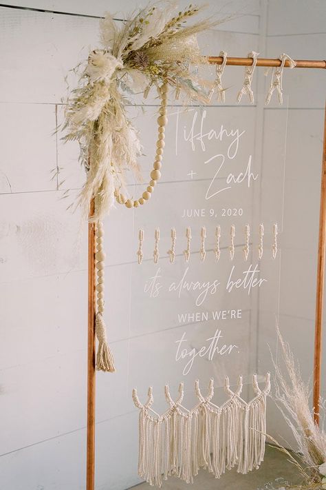 Macrame Welcome Sign, Macrame Wedding Bouquet, Boho Welcome Sign Wedding, Boho Wedding Signs, Boho Welcome Sign, Macrame Tassels, Missouri Wedding Venues, Macrame Wedding Decor, Modern Bohemian Style