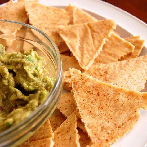 Whole30 Chips, Paleo Tortilla Chips, Paleo Chips, Tortilla Chip Recipe, Homemade Tortilla, Guacamole Dip, Keto Tortillas, Homemade Tortilla Chips, Paleo Bread