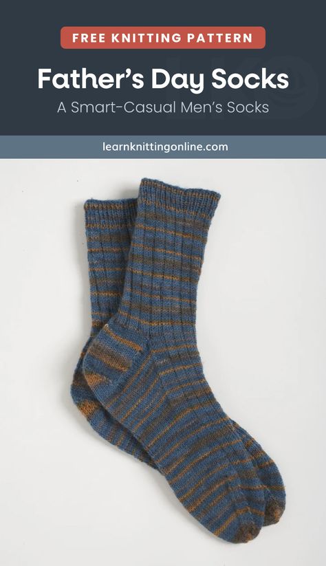 Mens Knit Socks Free Pattern, Men Socks Pattern, Sock Yarn Knitting Patterns, Socks Free Knitting Pattern, Knitted Socks Free Pattern, Dad Socks, Diy Tricot, Knitting Hacks, Creative Knitting