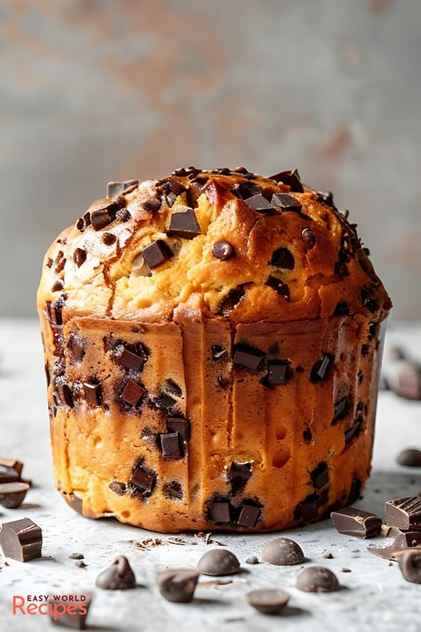 Traditional Chocolate Panettone is an Italian Christmas bread known for its light, airy texture and rich flavor. Make it with this simple recipe! Authentic Italian Bread Recipes, Panatone Bread Recipe, Panatone Bread Italian Christmas, Panetone Recipe, Panettone Recipes, Italian Food Authentic, Panettone Muffins, Traditional Christmas Sweets, Christmas Panettone