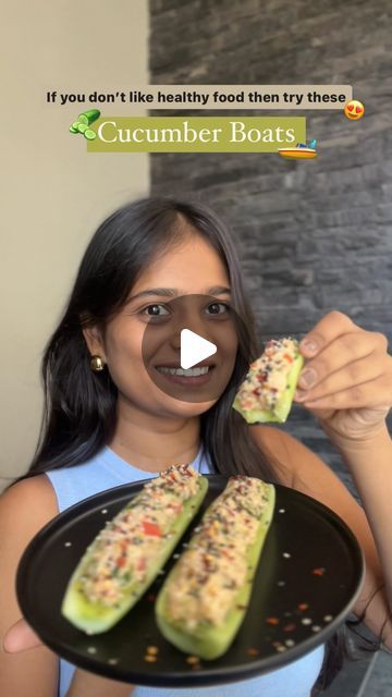 Cucumber Boats, Cooked Chickpeas, Jain Recipes, Chilli Flakes, Chopped Tomatoes, Home Recipes, Chutney, Summer Recipes, Black Pepper