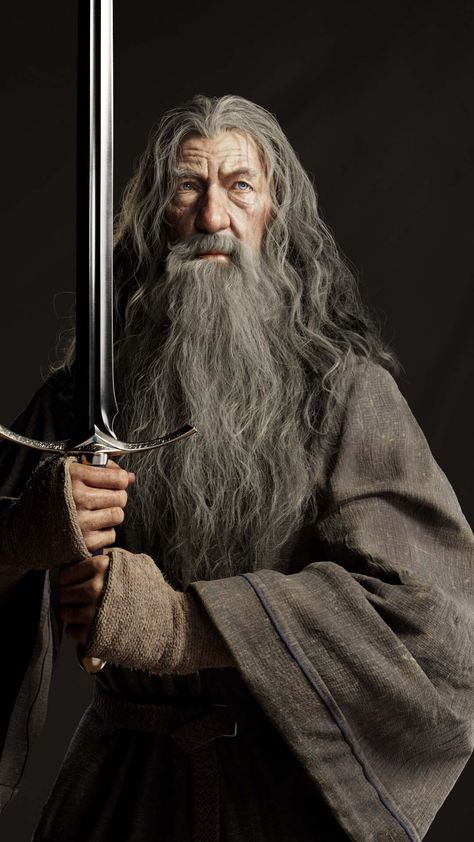 Gandalf Fanart, Gandalf Hobbit, The Hobbit Characters, Keyshot Render, Battle Of The Five Armies, Old Man Portrait, Gandalf The Grey, Fantasy Wizard, Portrait Study