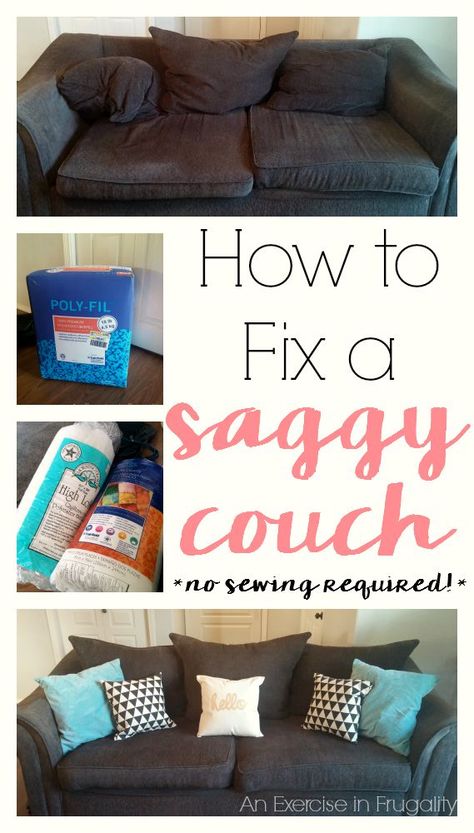 How to Fix Saggy Couch Cushions Fixing Saggy Couch Cushions, Couch Repair, Furniture Fix, Diy Couch, Diy Sofa, Couch Cushions, Diy Furniture Couch, Couch Furniture, Redo Furniture