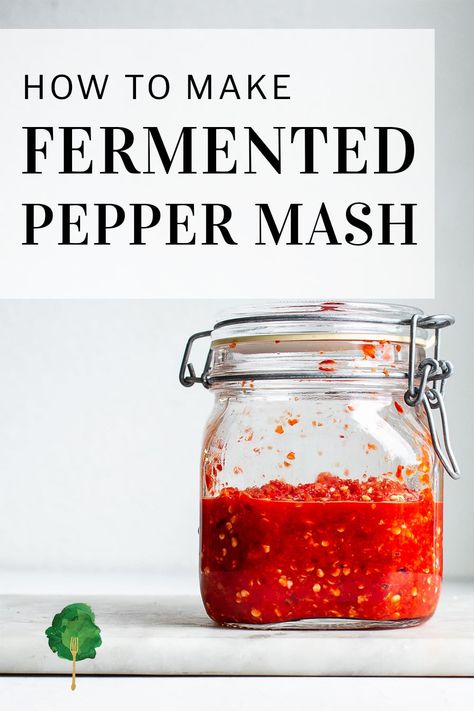 To make fermented pepper mash, you'll need hot peppers, garlic, and salt. It takes about 10 minutes of active time and 1 month to ferment. Fermented Peppers Hot Sauces, Fermented Peppers Recipe, Fermented Hot Peppers, Fermented Peppers, Canning Hot Peppers, Freezing Peppers, Mash Recipe, Sauerkraut Recipes, Hot Sauce Recipes