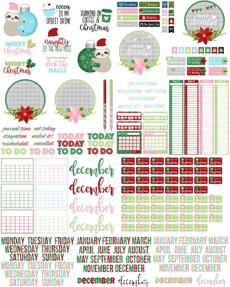 December Digital Planner Stickers Free, Christmas Digital Planner, December Digital Planner, Free Digital Planner Stickers, Christmas Digital Stickers, Planner Freebies, December Planner, Freebie Stickers, Planner Themes