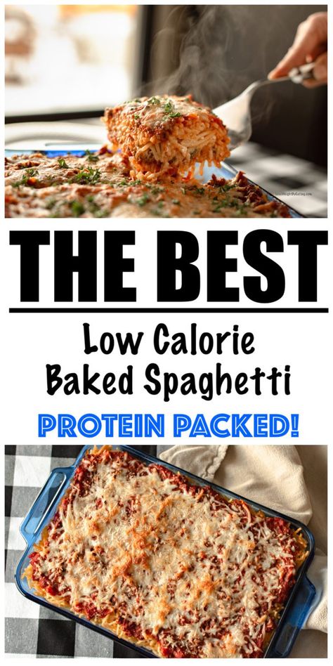 High Protein Low Carb Spaghetti, Low Sodium Baked Spaghetti, High Protein Million Dollar Spaghetti, Healthy Spaghetti Casserole, Calorie Deficit Pasta Recipes, Healthy Spaghetti Bake, High Protein Baked Spaghetti, Protein Spaghetti Recipe, Low Carb Spaghetti Recipes