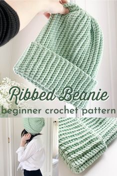 Easy Beginner Crochet Patterns, Easy Crochet Hat, Crochet Hat Free, Bonnet Crochet, Fashion Crochet, Crochet Beanie Pattern, Crochet Hats Free Pattern, Crochet Cap, Beginner Crochet Projects