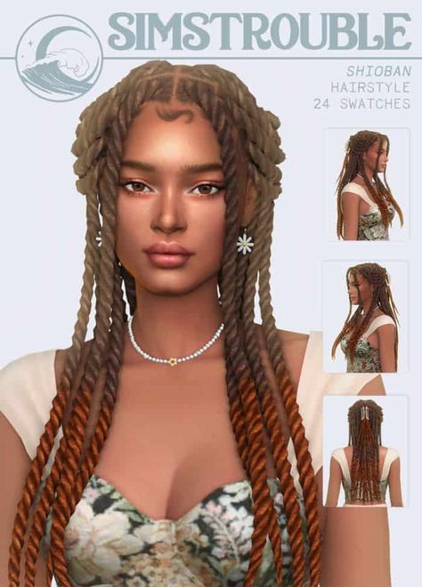 25+ Sims 4 Black Hair CC: Locs, Twists, Bantu Knots - We Want Mods Sims4 Locs Hair, Black Sims Cc Maxis Match, Sims 4 Black Braids Cc, Sims 4 Cc Hair Twists, Sims 4 Two Braids Cc, Sims 4 Cc Long Braided Hair, Sims 4 Cc Female Locs, Curly Bun Sims 4 Cc, Indigenous Sims 4 Cc