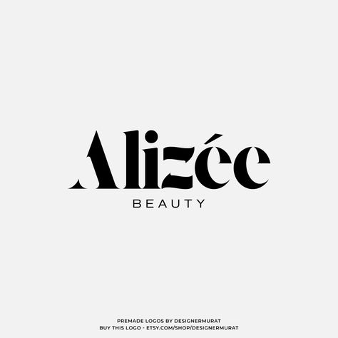 Premade Luxury Feminine Beauty Text Logo Design, Custom Elegant Typography Logo, Fashion Boutique Clothing Wordmark Logo, Hair Stylist Logo - #logo #logodesign #elegantlogo Logo Hair Stylist, Stylist Logo, Typographie Logo, Logo Luxe, Hair Stylist Logo, Logo Hair, Double Sided Business Cards, Wordmark Logo, Text Logo Design