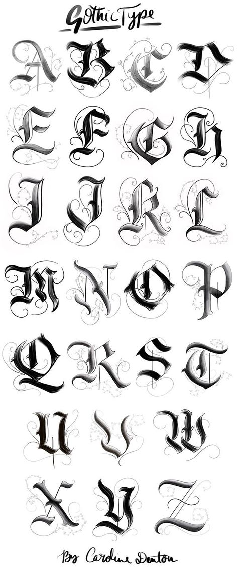 Gothic Alphabet on Behance Easy Calligraphy, Old English Alphabet, Font Tato, Alphabet Calligraphy, Gothic Calligraphy, Tattoo Lettering Alphabet, Alphabet Graffiti, Gothic Alphabet, Alfabet Font