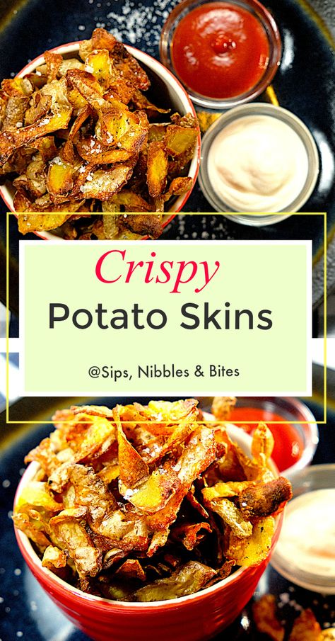 Homemade Potato Skins, Best Potato Chips, Crispy Potato Skins, Baked Potato Skins, Potatoe Skins Recipe, Potato Chip Recipes, Healthy Superbowl Snacks, Leftover Potatoes, Compost Pile