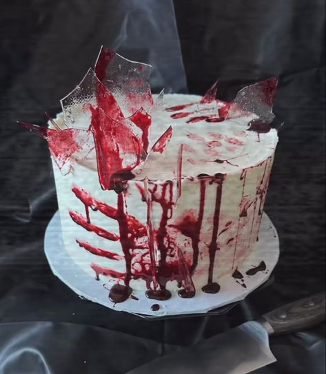 Killer Cake, Edible Blood, Glass Shards, Too Real, Blue Food, Glass Cakes, Boy Mom, The Glass, Corn Syrup