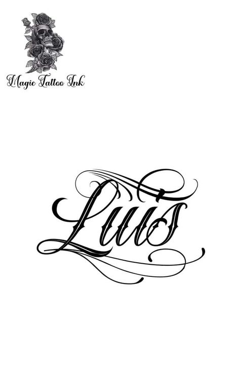 Luis Name Tattoo, Luis Tattoo, Tatto Name, Tattoo Nombres, Pro Tiktok, Cursive Fonts Alphabet, Angle Tattoo, Tattoo Lettering Alphabet, Name In Cursive