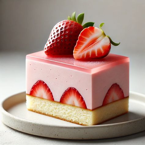 Strawberry Mousse Cake Recipe ���🍰 . 🍰 This Strawberry Mousse Cake is the perfect dessert for any special occasion or just a sweet treat. With fluffy sponge cake layers brushed with strawberry liqueur syrup and creamy strawberry mousse frosting, it’s a showstopper that’s as delicious as it is beautiful. Ingredients: For the Sponge Cake Layers: 4 sponge cake layers (store-bought or homemade) For the Strawberry Syrup: 3/4 cup water 💧 1/4 cup sugar 🍬 1/2 cup strawberry liqueur 🍓 For the Strawber... Moose Dessert, Strawberry Crepe Cake, Strawberry Mousse Cake, Strawberry Sponge Cake, Mousse Cake Recipe, Strawberry Mousse, Mousse Cake, Dessert Cups, Cute Desserts