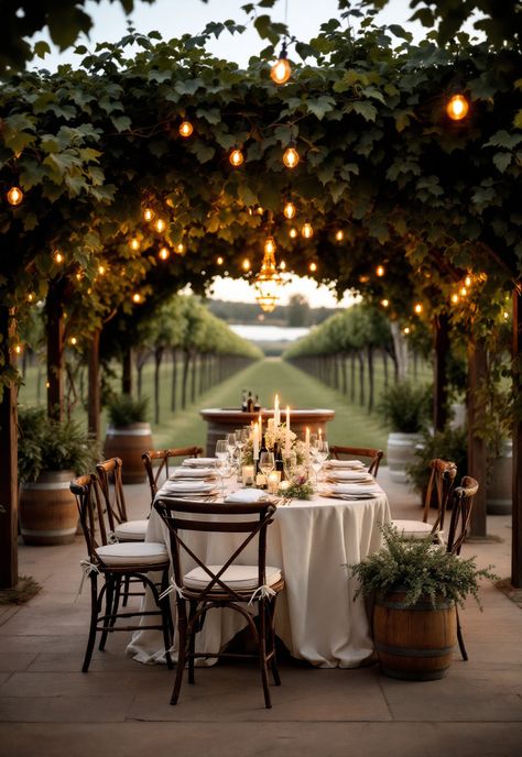 Small Wedding Ideas Small Winery Wedding, Wine Yard Wedding, Small Intimate Wedding Ideas Romantic, Small Wedding Themes, Small Wedding Dinner, Wine Vineyard Wedding, Small Intimate Wedding Ideas, Vineyard Wedding Ideas, Wine Themed Decor