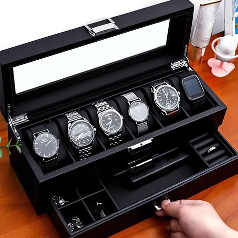 The Perfect Organizer For Watches, Necklaces, Rings & More! Black Home Aesthetic, Bathroom Inspo Interior Design, Social Clothes, Boots Outfit Men, Mens Business Casual Outfits, Watch Organizer, Diy Jewelry Holder, Watch Storage, Mens Casual Dress Outfits