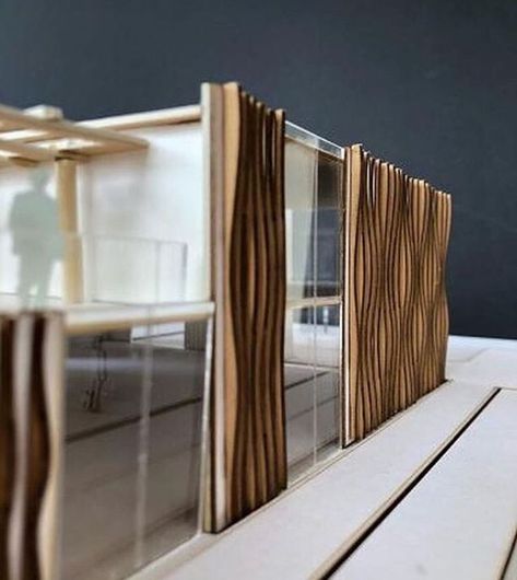 Fins In Elevation, Architecture Model Making Materials, Old Library Architecture Exterior, Arch Model Concept Ideas, Architecture Vignette, Wood Model Architecture, Maquette Architecture Models, Arch Model Concept, Architectural Models Conceptual