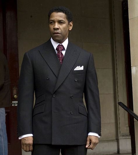 Leonard Logsdail Bespoke on Instagram: “One of about 30 garments I made for Denzel for American Gangster. Lot of fun #american #americangangster #movie #movies #moviecostume” Gangster Suit, American Gangster, Wise Guys, Denzel Washington, Sharp Dressed Man, Well Dressed Men, Men Looks, Suit And Tie, Double Breasted Suit Jacket