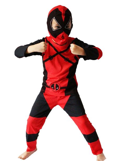 Deadpool Costume Halloween, Kids Deadpool Costume, Deadpool Halloween Costume, Deadpool Halloween, Deadpool Character, Halloween Costume For Kids, Kids Role Play, Deadpool Costume, Dead Pool