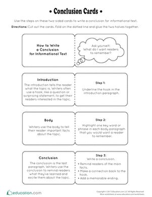 Fifth Grade Reading & Writing Worksheets: Conclusion Cards Introduction Body Conclusion Writing, Instead Of In Conclusion, Conclusions For Informational Writing, Writing A Conclusion Anchor Chart, Fifth Grade Reading, Writing Conclusions, 5th Grade Writing, Drawing Conclusions, School Writing