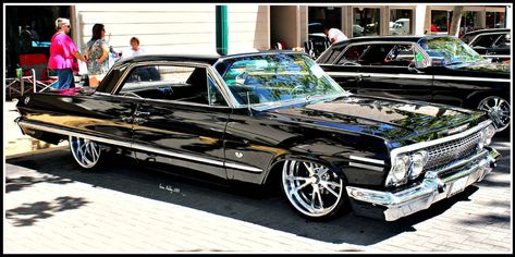 Black Impala, Chevrolet Impala 1963, 63 Chevy Impala, 1963 Impala, 63 Impala, 64 Impala, Gm Car, Lowrider Cars, Old School Cars