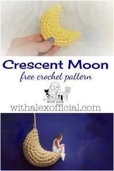 Crochet Moon, Amigurumi For Beginners, Crochet Mobile, Crochet Stars, Moon Pattern, Kawaii Crochet, Crochet Amigurumi Free, Crochet Applique, Crochet Blanket Patterns