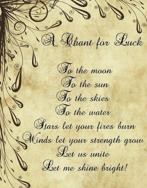 Spells  - Luck Chant Luck Chant, Wiccan Chants, Powerful Money Spells, Money Spells That Work, Good Luck Spells, Spells For Beginners, Luck Spells, Magic Spell Book, Magick Spells