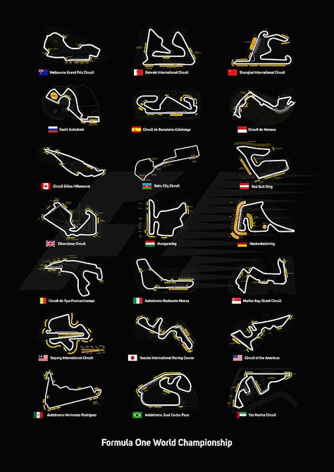 F1 Circuits Digital Art by Afterdarkness f1, formula one, formula 1, f1 grand prix circuits, circuits, f1 circuits, auto racing, racing car, barcelona, monaco, silverstone, hungaroring, hockenheimring, monza, sepang, suzuka , circuit of the americas, mercedes, ferrari, williams, mclaren, lewis hamilton, sebastian vettel, kimi raikkonen, felipe massa, jenson button, fernando alonso, office, office decor, game room, man cave, media room, cafe decor, lobby, bar, pub, cafe, home decor, black Sebastian Vettel Kimi Raikkonen, Lewis Hamilton Sebastian, F1 Circuits, Suzuka Circuit, Racing Wallpaper, Circuit Of The Americas, F1 Wallpaper Hd, Mick Schumacher, Formula 1 Car Racing