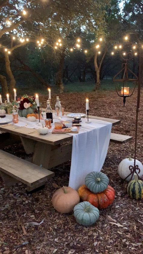 Outdoor Fall Dinner Party Decor, Outdoors Thanksgiving Table, Outdoor Harvest Table Decor, Outdoor Table Fall Decor, Friendsgiving Backyard Party, Thanksgiving Table For Two, Thanksgiving Outdoor Table Settings, Thanksgiving Dinner Outdoors, Fall Outdoor Dinner Party Long Tables