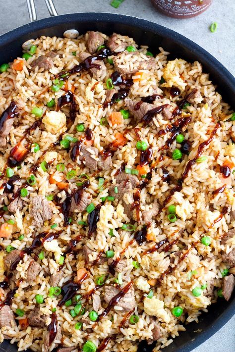 Steak Meals, Steak Fried Rice, Leftover Steak Recipes, Recipes Steak, Steak And Rice, Leftover Steak, Steak Dishes, Leftover Beef, Peanut Dipping Sauces