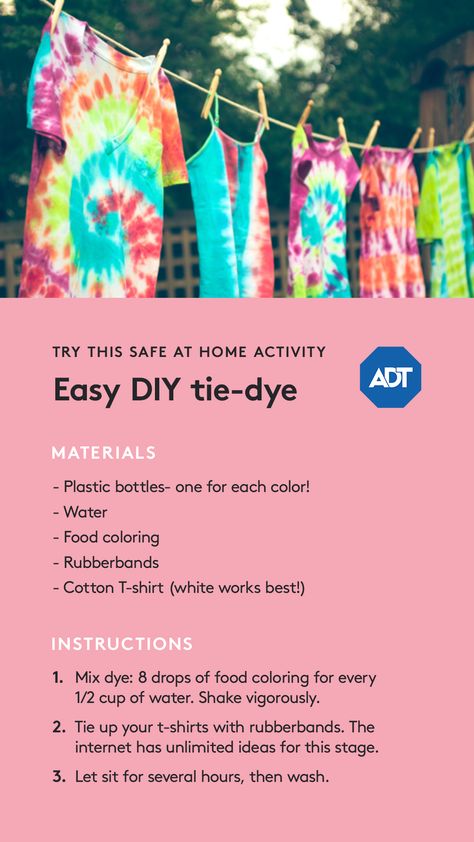 Odds are, you already have all the materials you need for tie-dye in your house! 🌈👕🤪 Tie Dye Instructions Printable, Easy Diy Tie Dye, Tie Dye Instructions, Tie Dye Patterns Diy, Diy Tie Dye Shirts, Dye Patterns, Pet Tips, Tie Blankets, Tied T Shirt