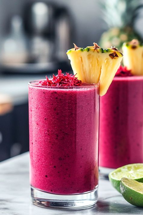 Hibiscus Tea Pineapple Smoothie Recipe - A Healthy & Exotic Treat! Girlfriends Brunch, Jasmine Milk Tea Recipe, Moroccan Mint Tea Recipe, Mint Tea Recipe, Milk Thistle Tea, Food Dates, Hibiscus Drink, Exotic Snacks, Pineapple Smoothie Recipes