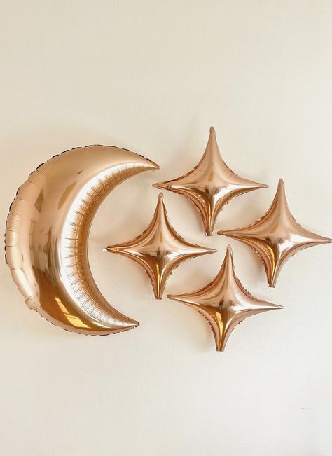 Rose Gold Moon and Star Balloons Moon Balloon Twinkle | Etsy Zodiac Theme Party, Zodiac Party, Birthday Moon, Star Baby Shower Theme, Moon Balloon, Star Balloons, Star Theme, Moon Baby Shower, Moon Party