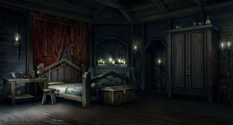 ArtStation - Game of Thrones (Telltale Games) - Rodrik's Bedroom, Patrick Jensen House Forrester, Game Of Thrones Telltale, Game Of Thrones Bedroom, House Targaryen, Bedroom Lighting, Game Of Thrones, Fireplace, Key, Bedroom