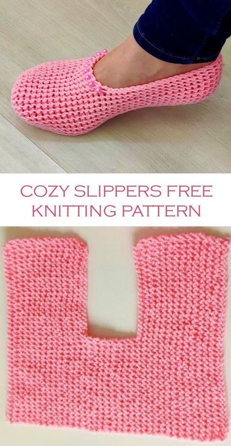 Beginner Friendly Pattern For Knitted Slippers Knitted Slippers Free Pattern, Slippers Free Pattern, Tutorial Knitting, Easy Crochet Slippers, Knit Slippers Free Pattern, Crochet Slippers Free Pattern, Knitted Slippers Pattern, Knitting Patterns Free Beginner, Crochet Slipper Pattern